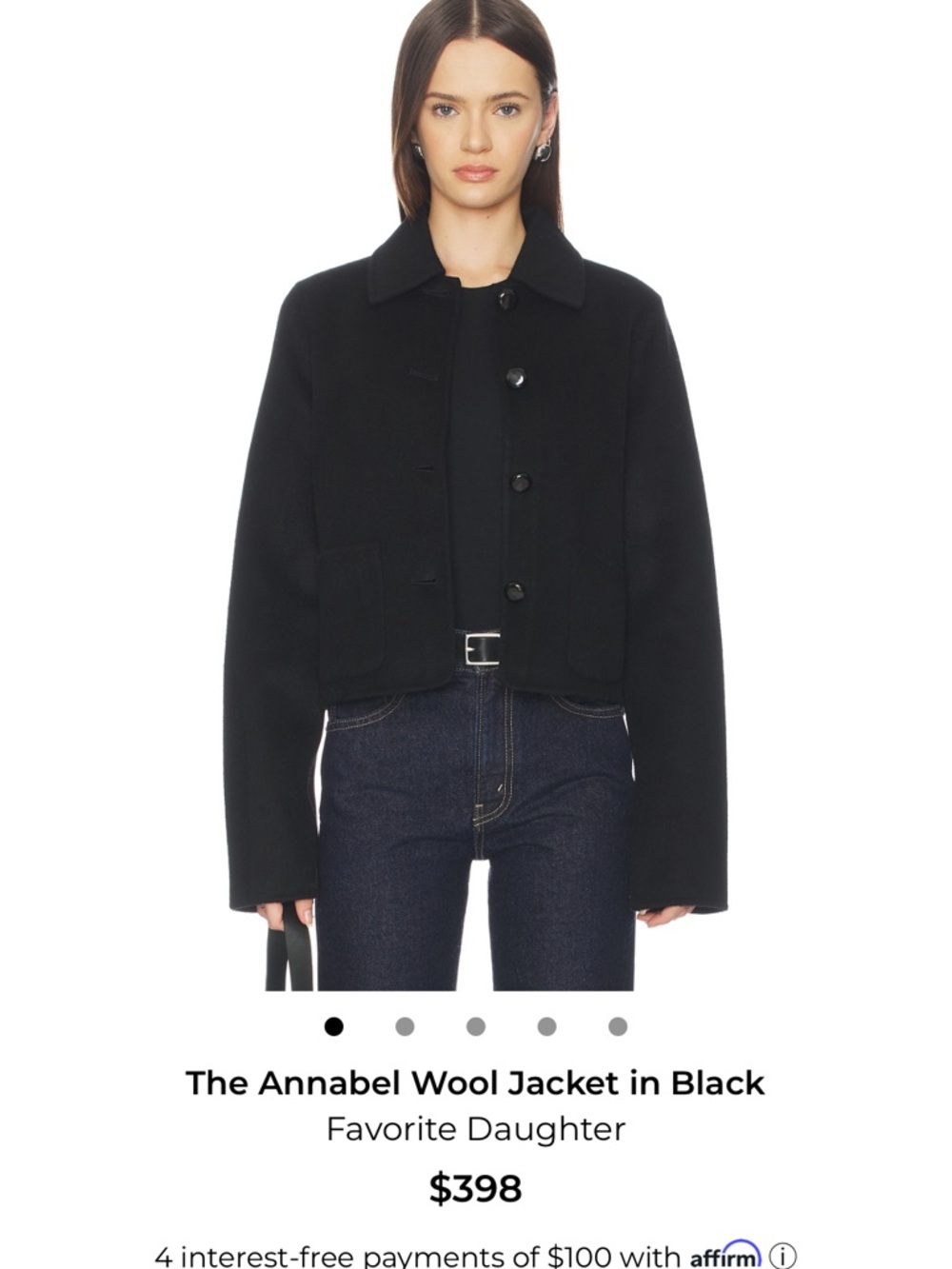 Favorite Daughter Annabel Wool Jacket in Black